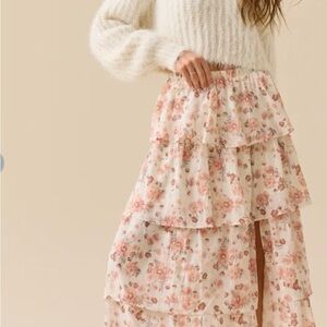 Evara tiered midi skirt